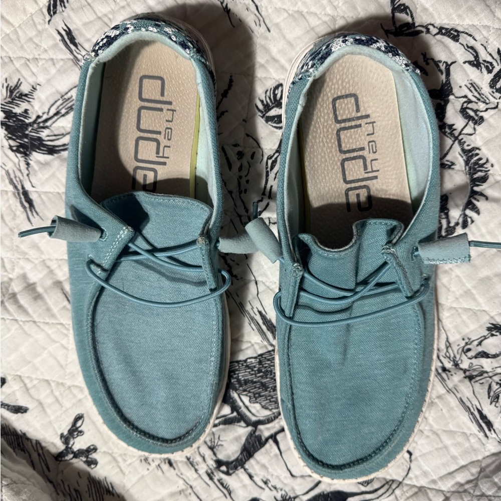 Hey Dude Teal Slip-On Shoes